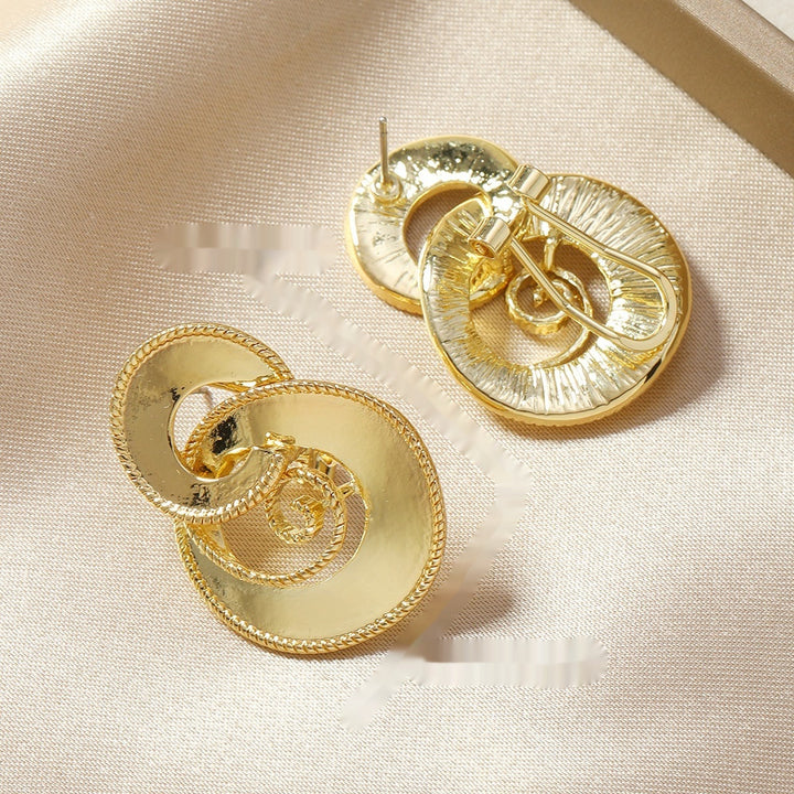 Geometric Gold-plated All-match Ginkgo Leaf Earrings