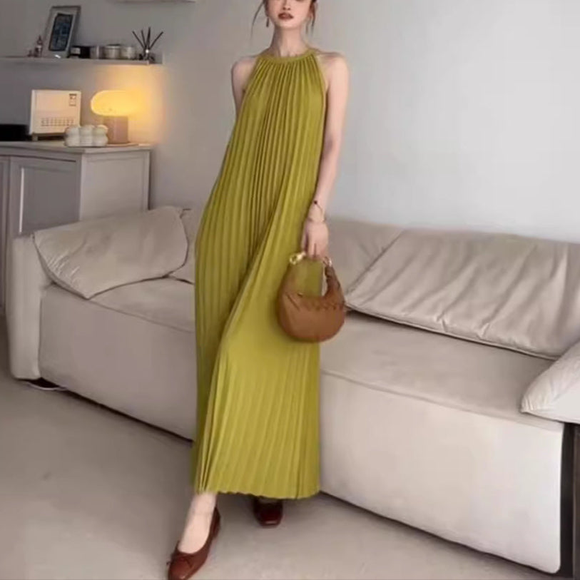 French Sleeveless Halter Dress Women's Summer