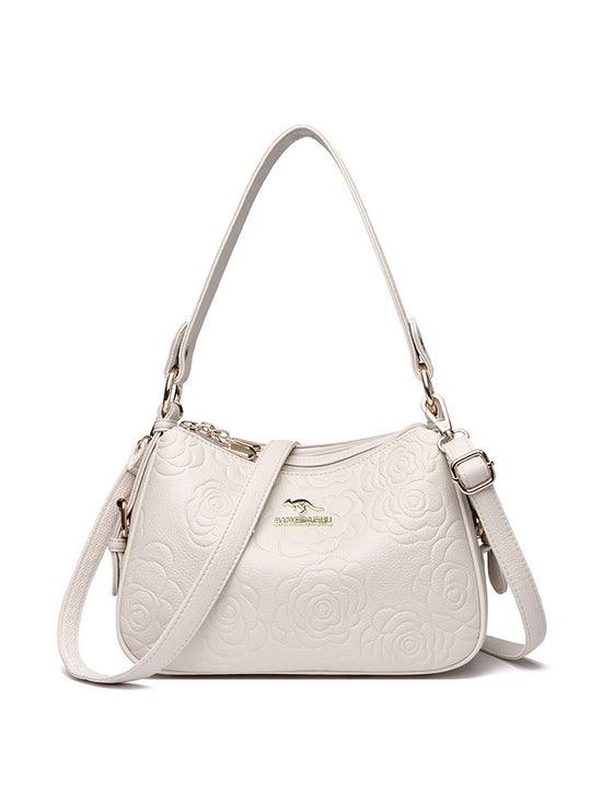 Soft Leather Textured Ethnic Style Simple Versatile Large Capacity Shoulder Messenger Bag