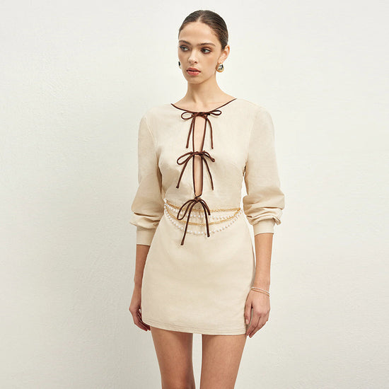 Lace-up Cutout Hot Girl Backless Dress Female